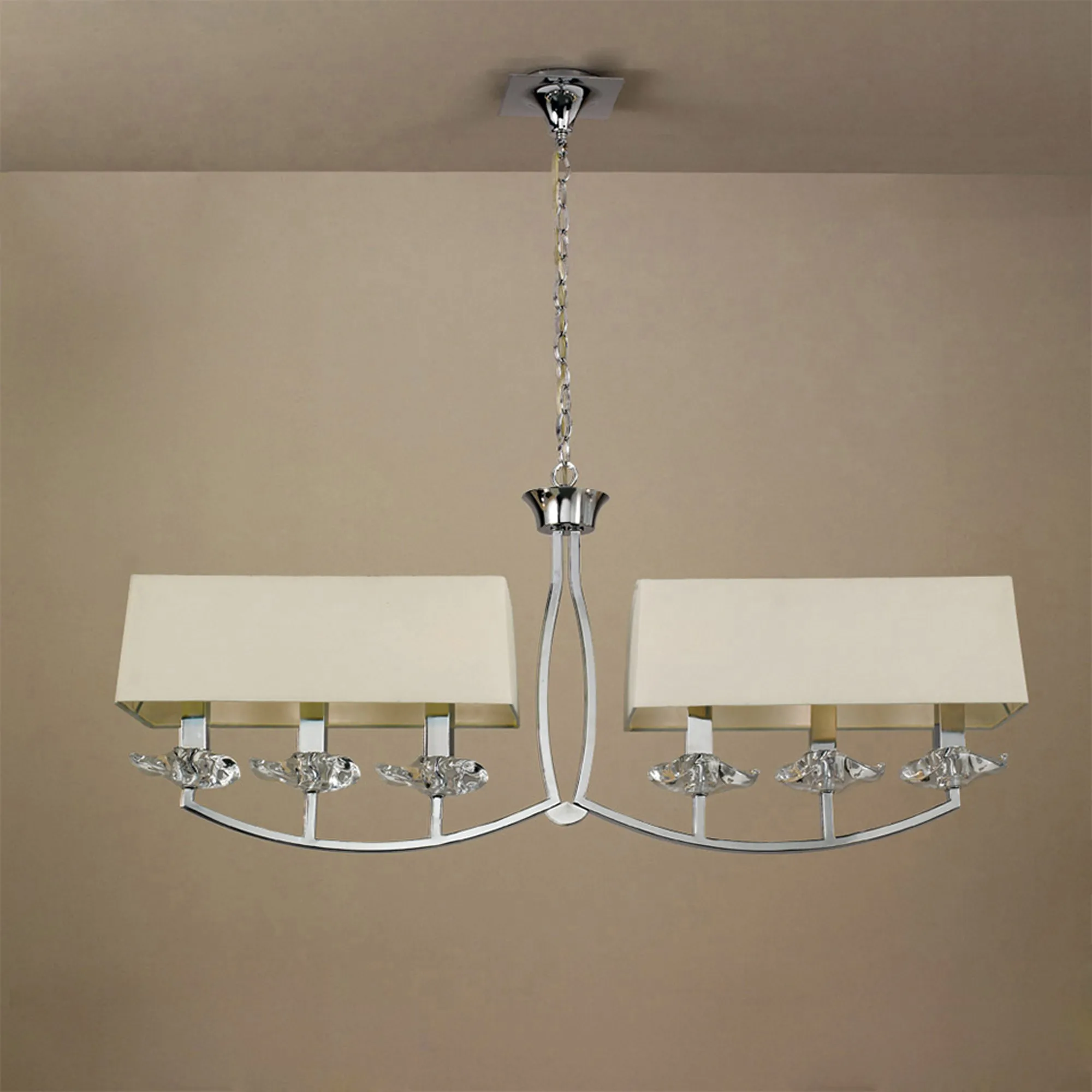 Akira Polished Chrome-Cream Ceiling Lights Mantra Linear Fittings Akira Polished Chrome-Cream Ceiling Lights Mantra Linear Fittings